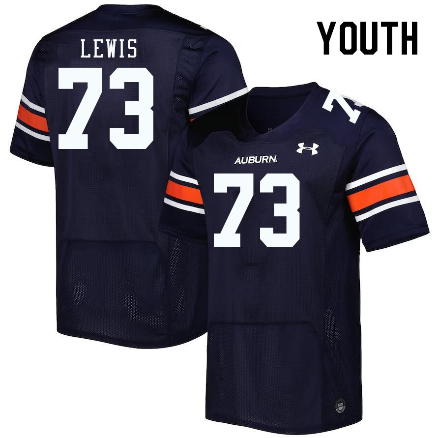 Youth #73 Percy Lewis Auburn Tigers College Football Jerseys Stitched-Navy